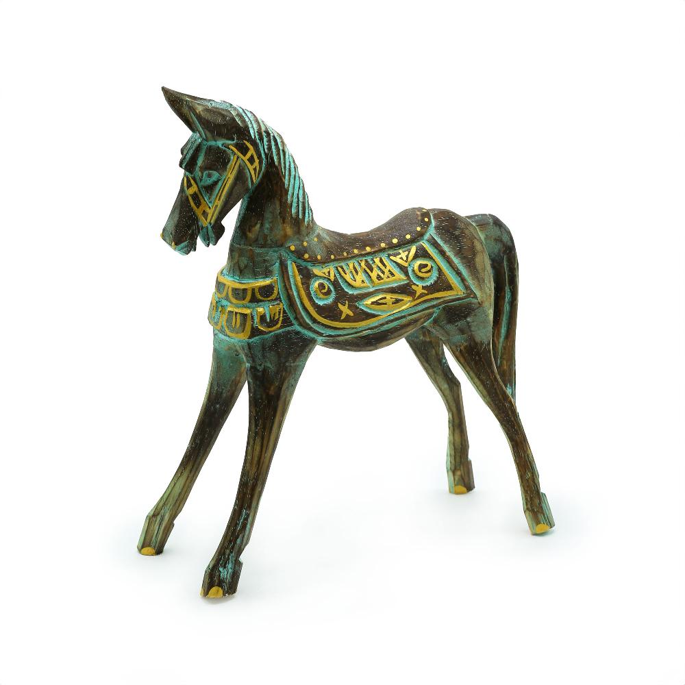 ancient wisdom Medium Gold & Turquoise Horse 25 cm
