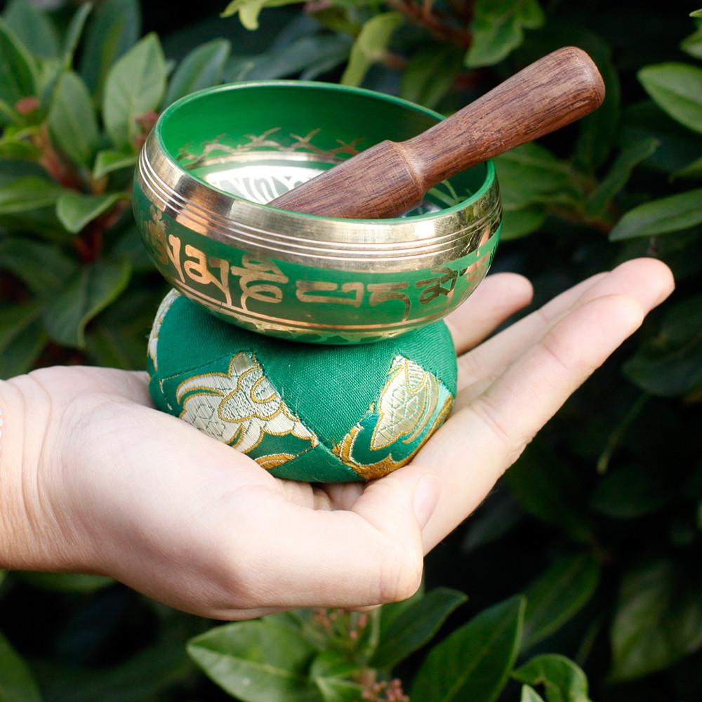 Ancient Wisdom Mini Singing Bowl Gift Set - Green