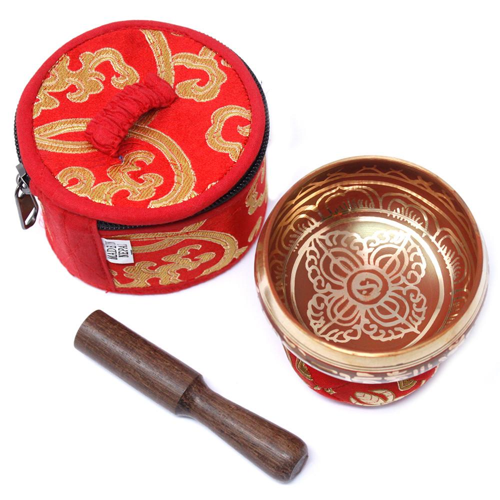Ancient Wisdom Mini Singing Bowl Gift Set - Red