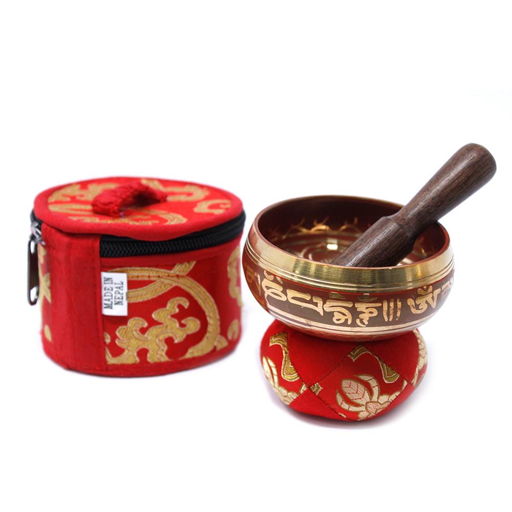 ancient wisdom Mini Singing Bowl Gift Set - Red