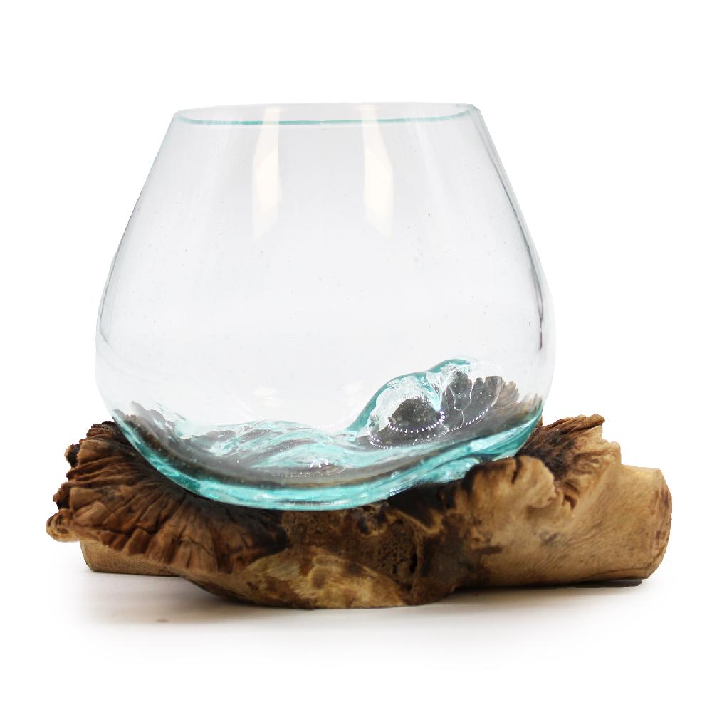 Ancient Wisdom Molten Glass On Rare Parasite Wood