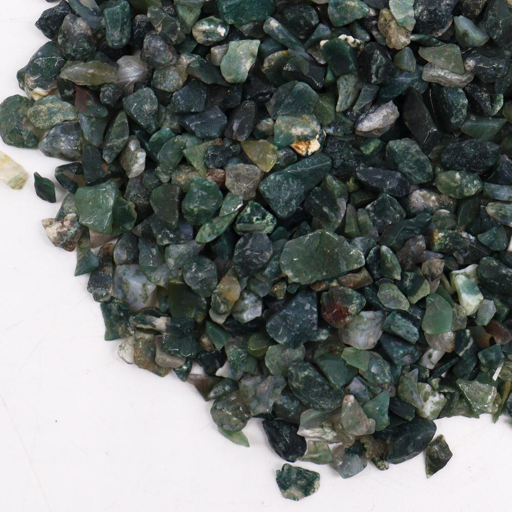 Ancient Wisdom Moss Agate Gemstone Chips Bulk - 1KG