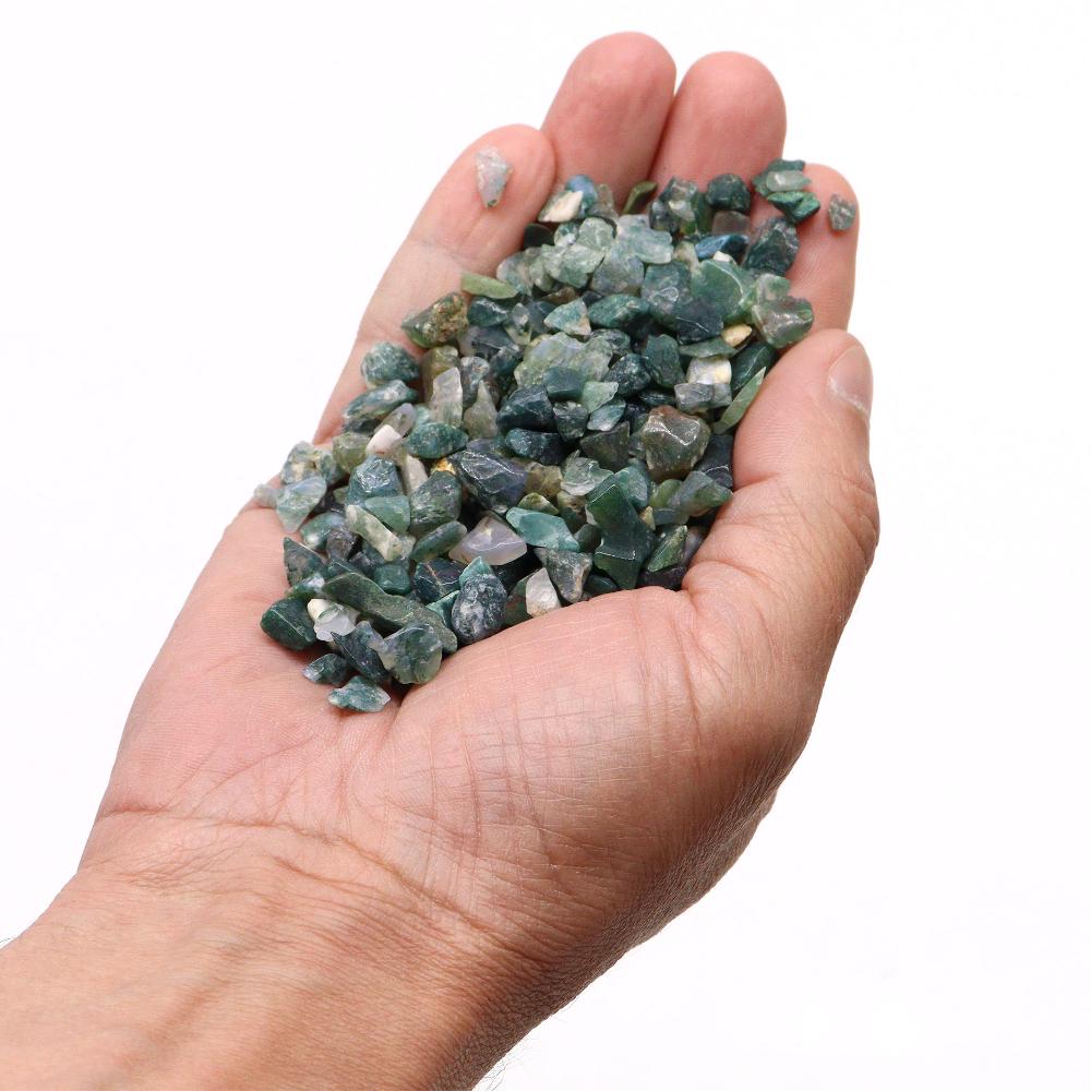 Ancient Wisdom Moss Agate Gemstone Chips Bulk - 1KG