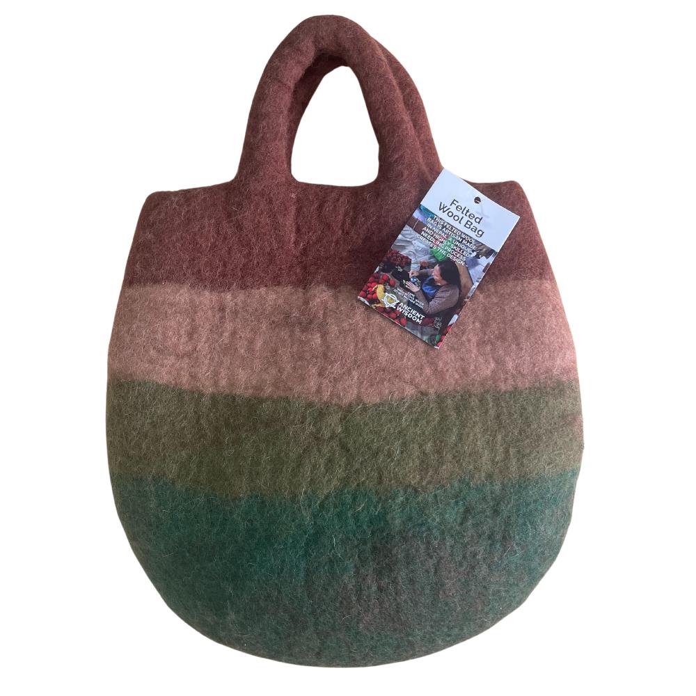 Ancient Wisdom Mushroom Garden Felted Bag - 35x27cm