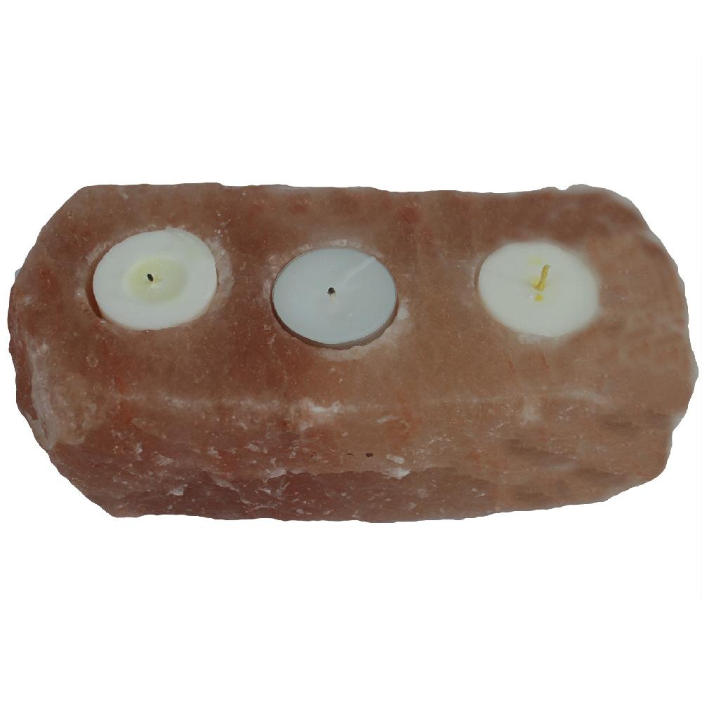 Ancient Wisdom Natural Salt Candle Holder - 3 Holes