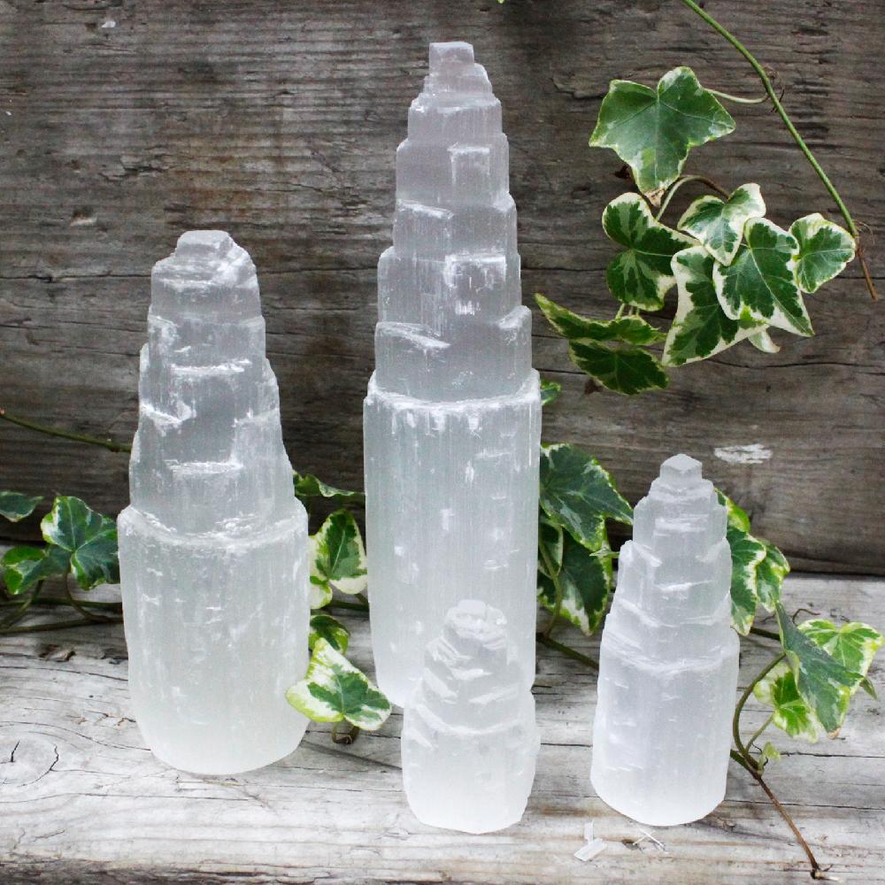 Ancient Wisdom Natural Selenite Tower - 10 Cm