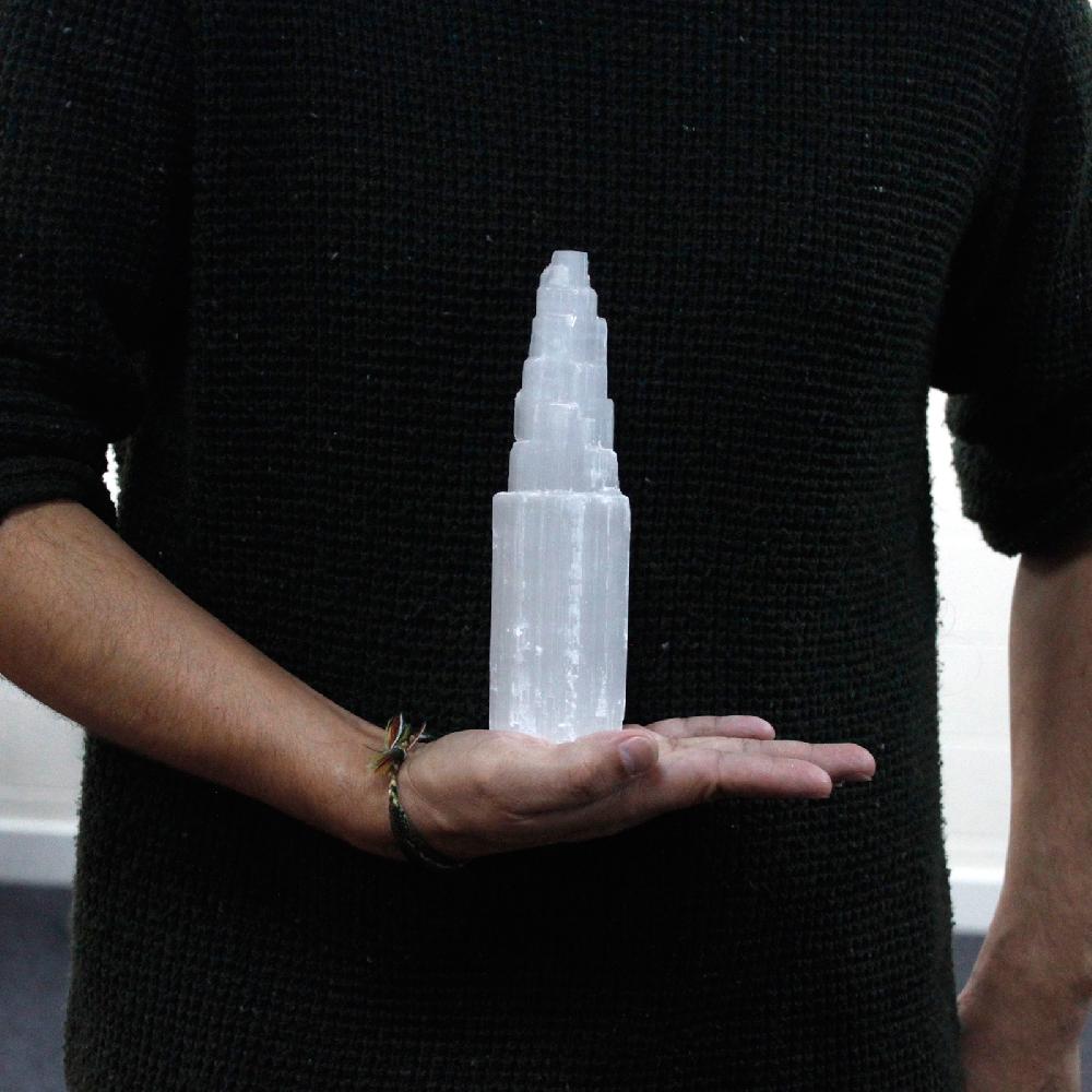 Ancient Wisdom Natural Selenite Tower - 20 Cm