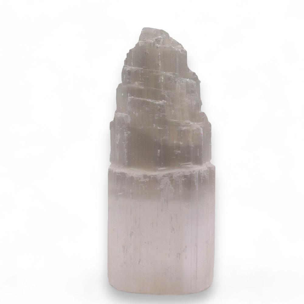 ancient wisdom Natural Selenite Tower Lamp - 20 cm