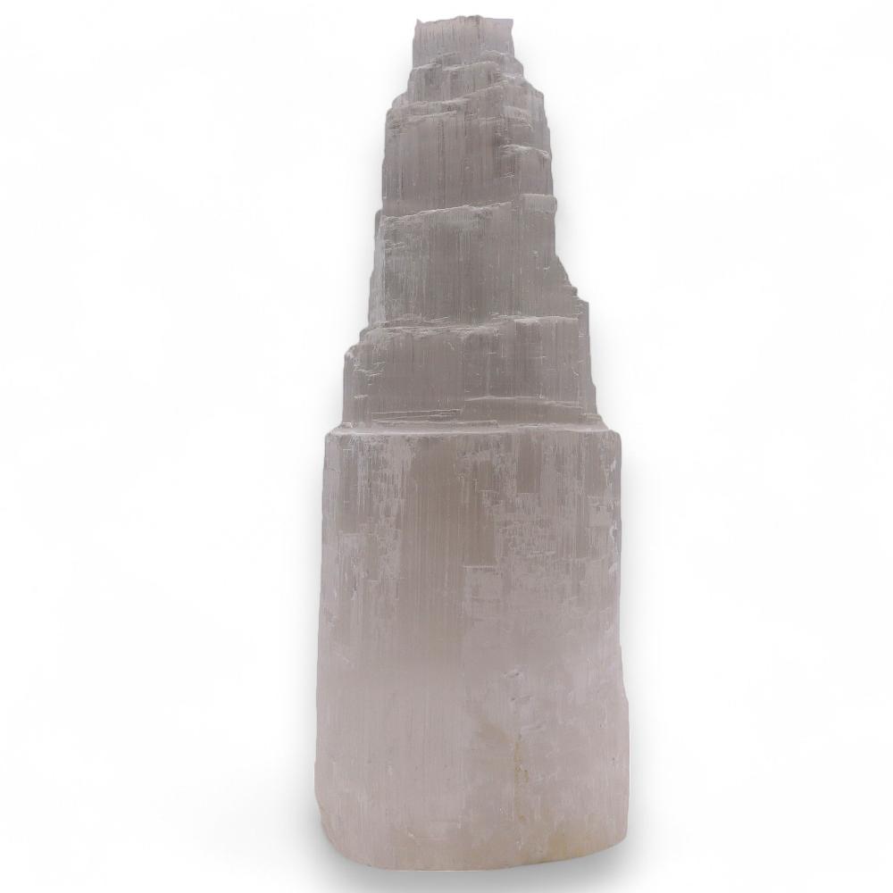 ancient wisdom Natural Selenite Tower Lamp - 25 cm