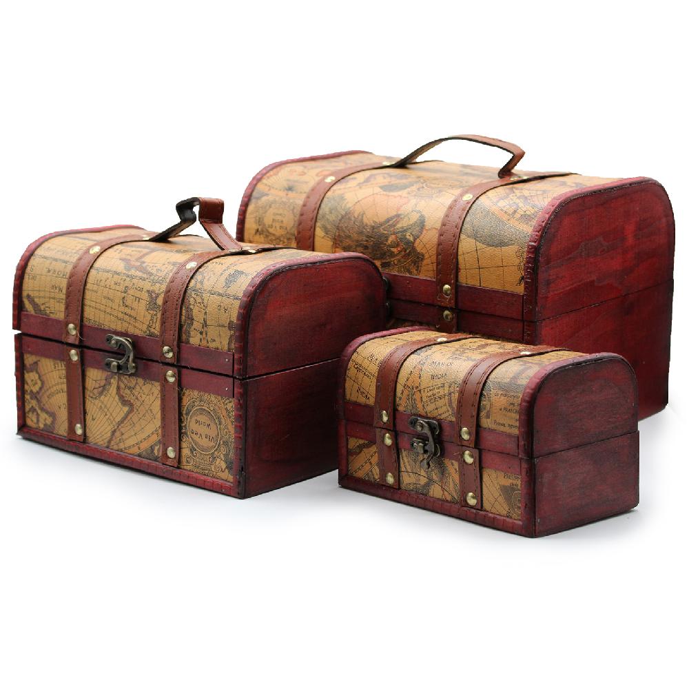 ancient wisdom Old Map Chest - Set of 3