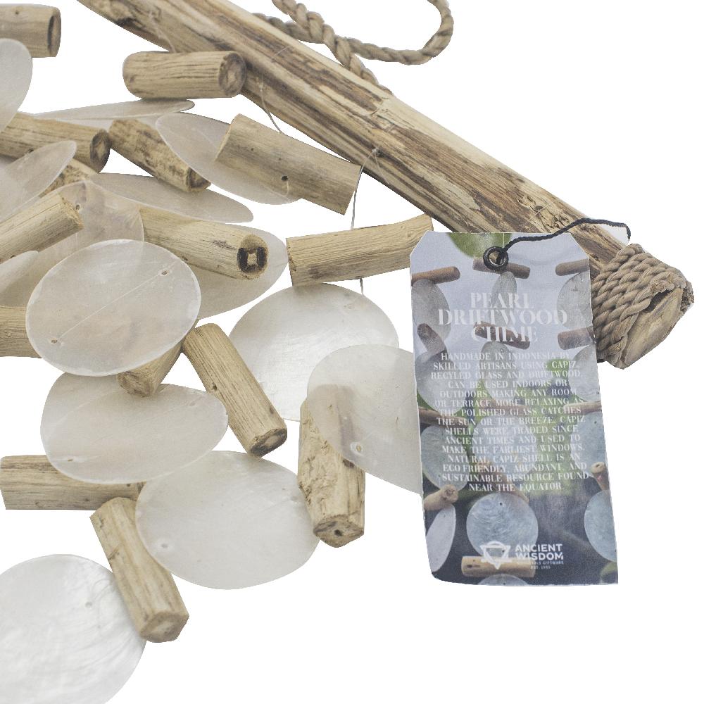 Ancient Wisdom Pearl Effect Driftwood Chime