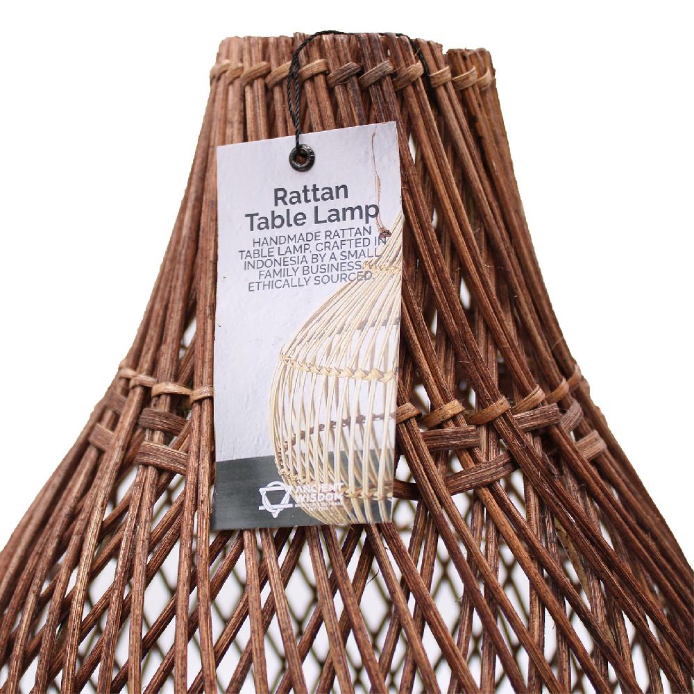 Ancient Wisdom Rattan Table Lamps - Dark Brown