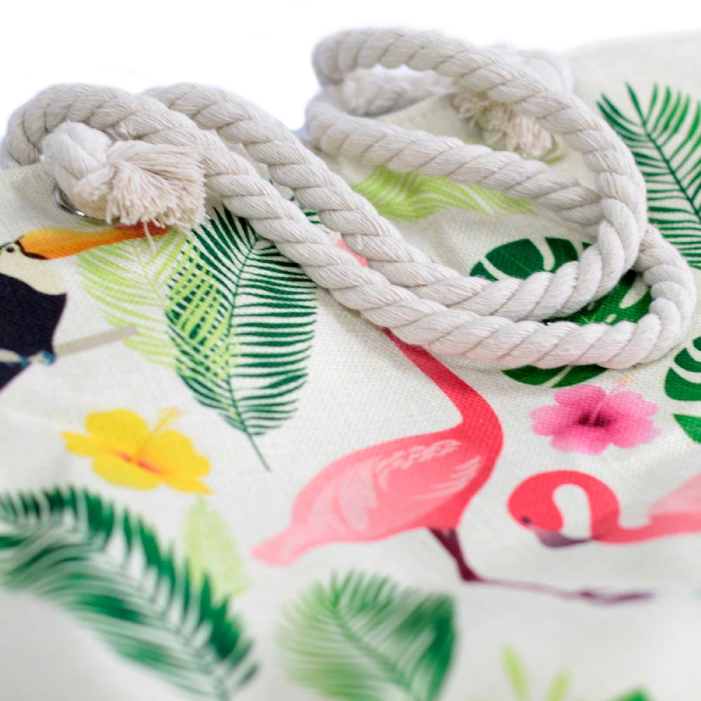 Ancient Wisdom Rope Handle Bag - Flamingo & More