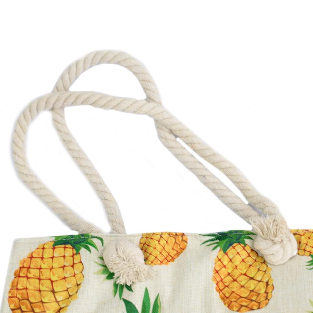 Ancient Wisdom Rope Handle Bag - Pineapples