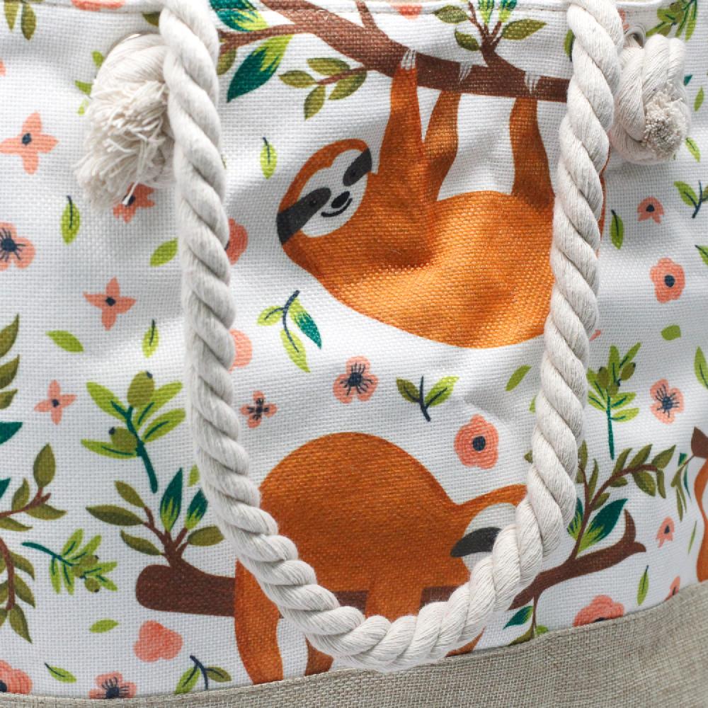 Ancient Wisdom Rope Handle Bag - Sloths