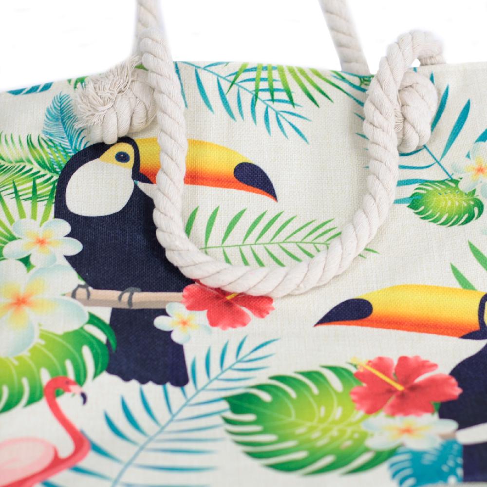 Ancient Wisdom Rope Handle Bag - Tropical Toucan