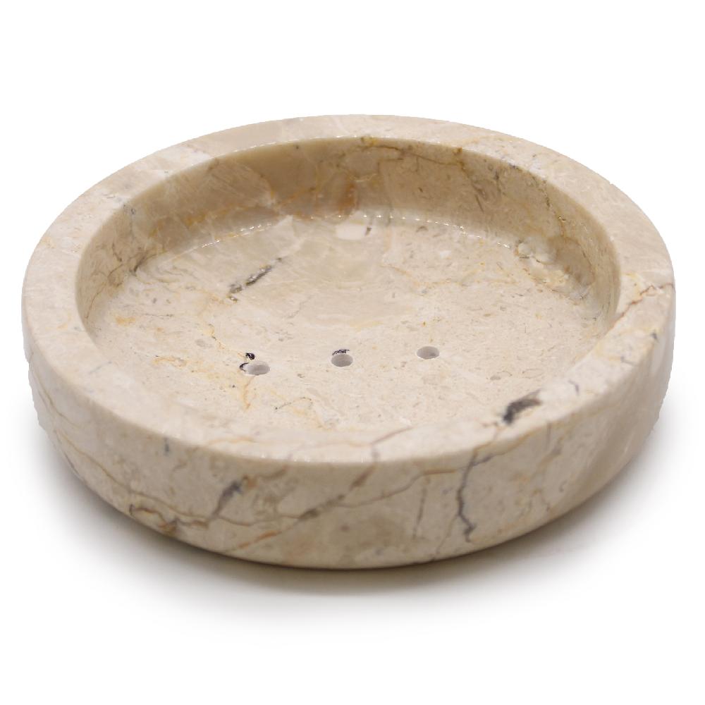 ancient wisdom Round Honey Marble Flat Soap Dish