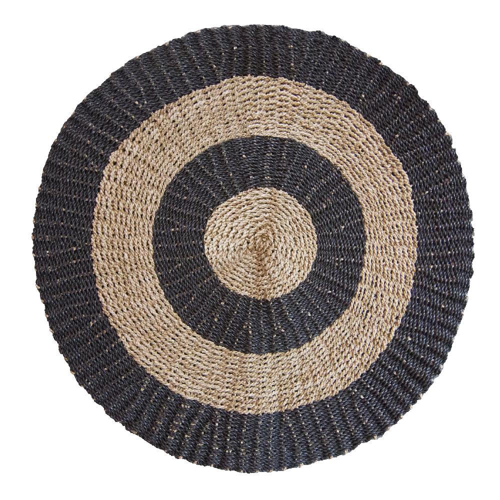 ancient wisdom Round Seagrass Black & Tan - Circles - 1m