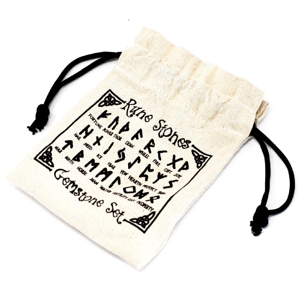 Ancient Wisdom Runes Stone Set In Pouch - Lapis