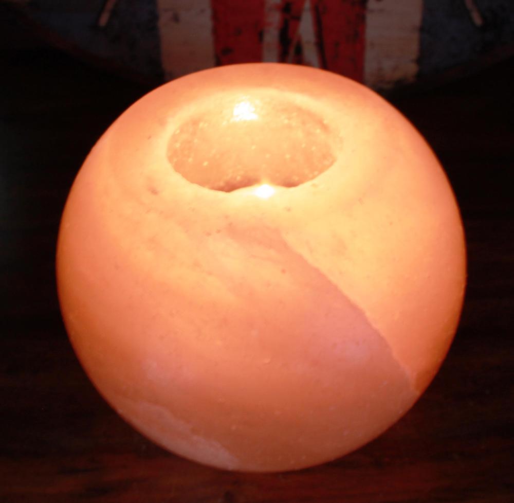 ancient wisdom Salt Candle Holder - Round