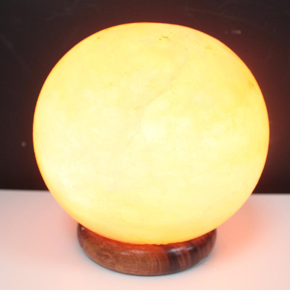 ancient wisdom Salt Lamp Ball - Big Wooden Base