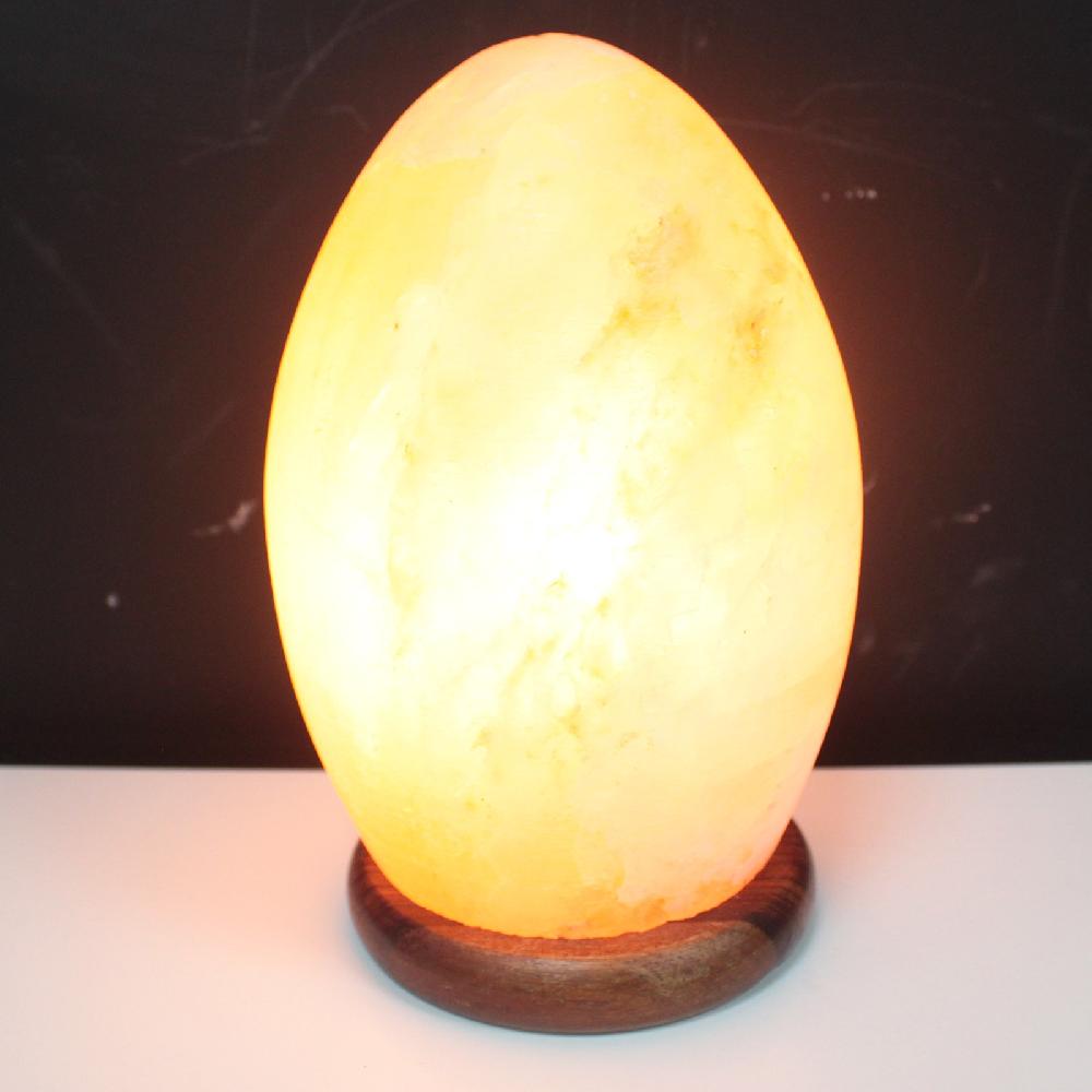 ancient wisdom Salt Lamp Egg - Wooden Base - UK plug