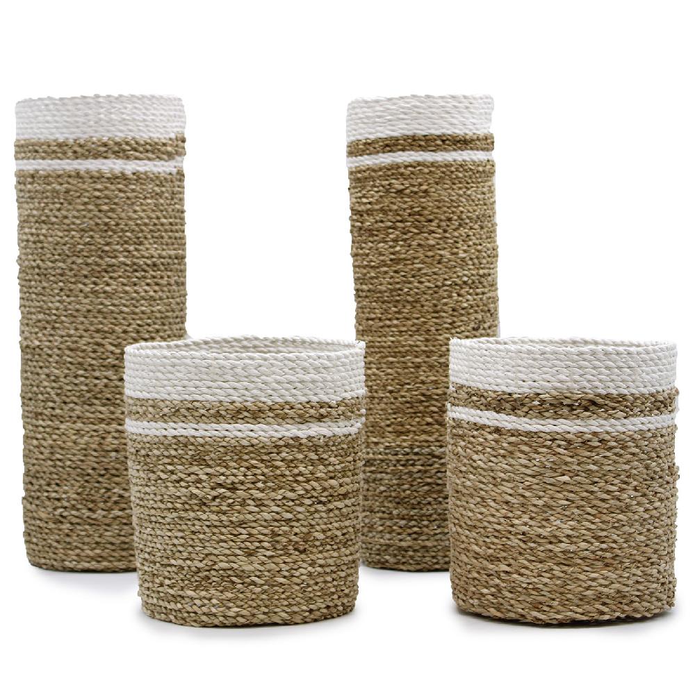 ancient wisdom Seagrass Set - 2 Vase & 2 Bins