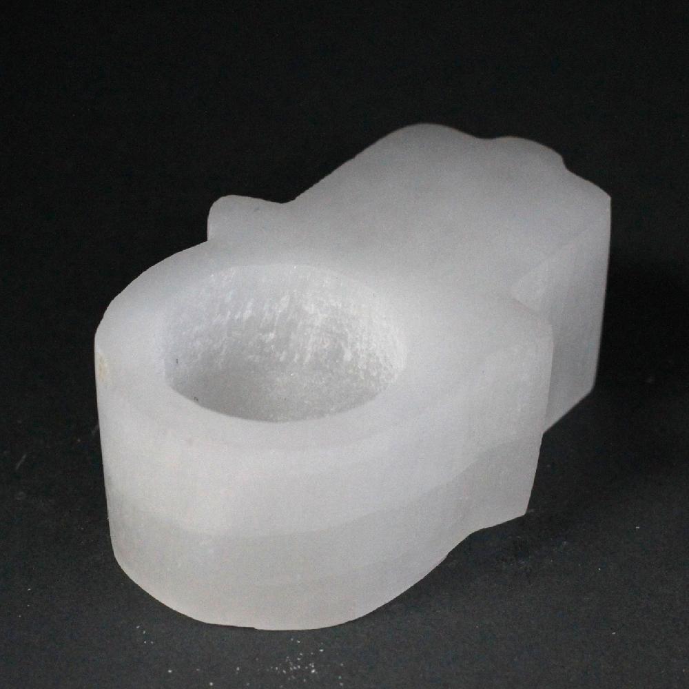 ancient wisdom Selenite Hamsa Candle Holder