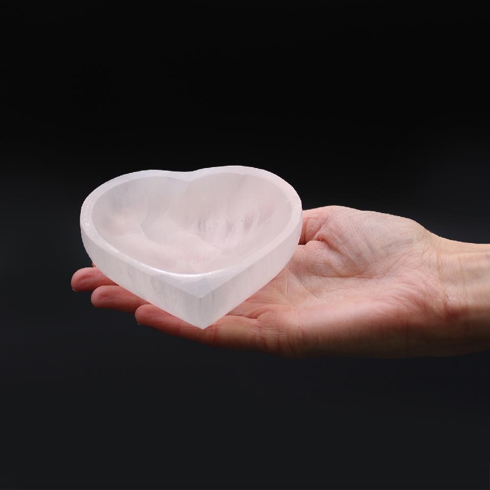 Ancient Wisdom Selenite Heart Bowl - 10cm
