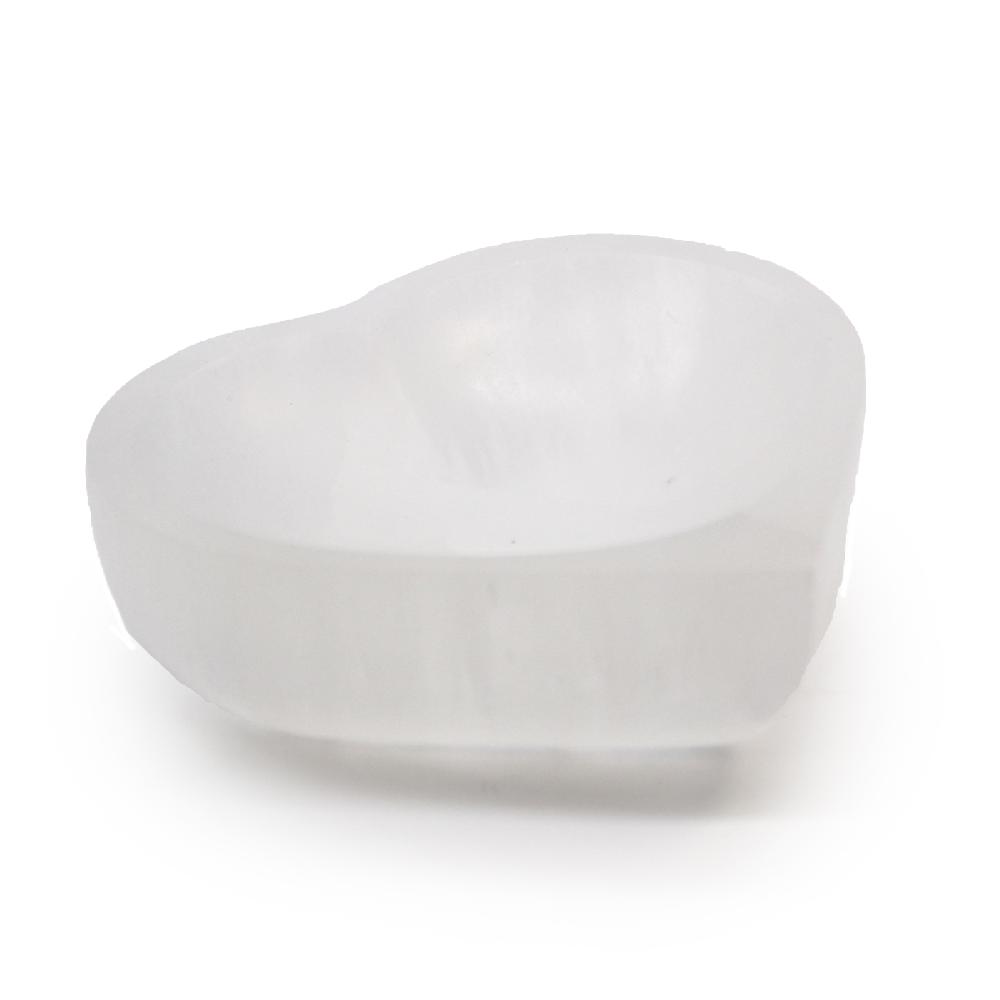ancient wisdom Selenite Heart Bowl - 10cm