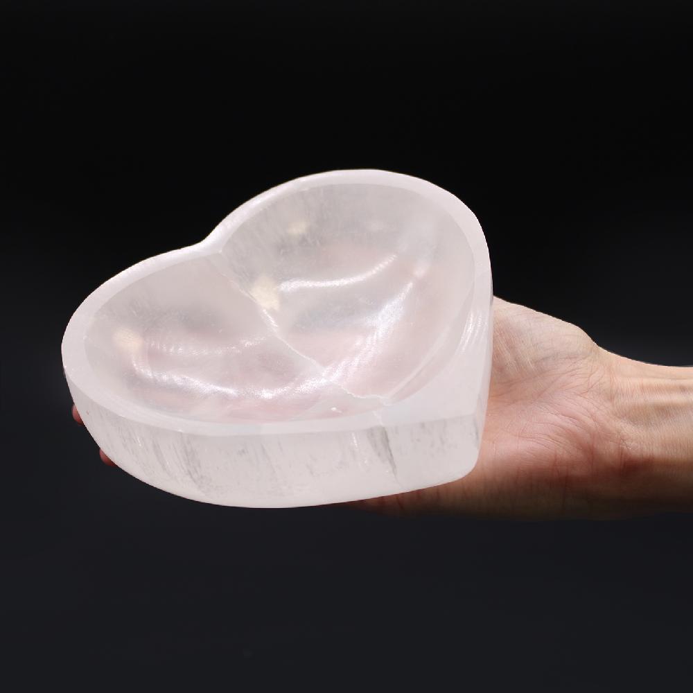 Ancient Wisdom Selenite Heart Bowl - 15cm
