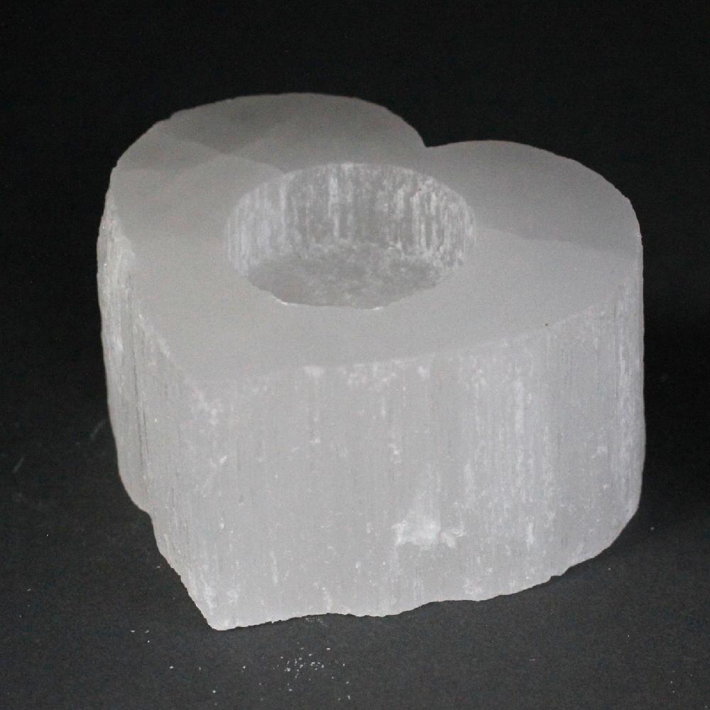 ancient wisdom Selenite Heart Candle Holder