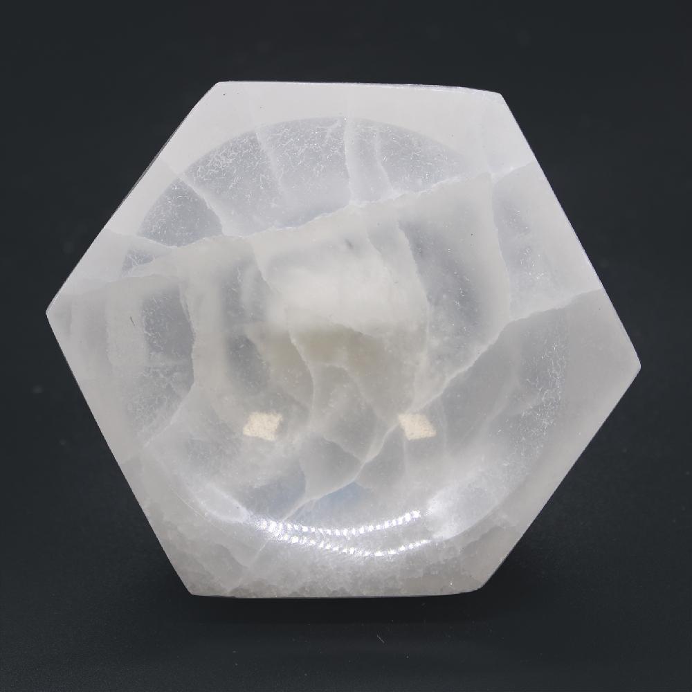 Ancient Wisdom Selenite Hex Bowl - 10cm