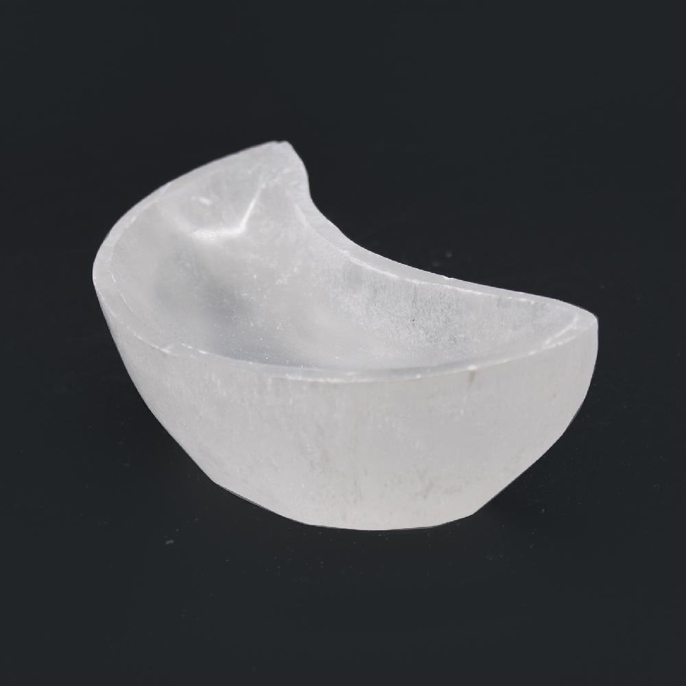 Ancient Wisdom Selenite Moon Bowl - 10cm