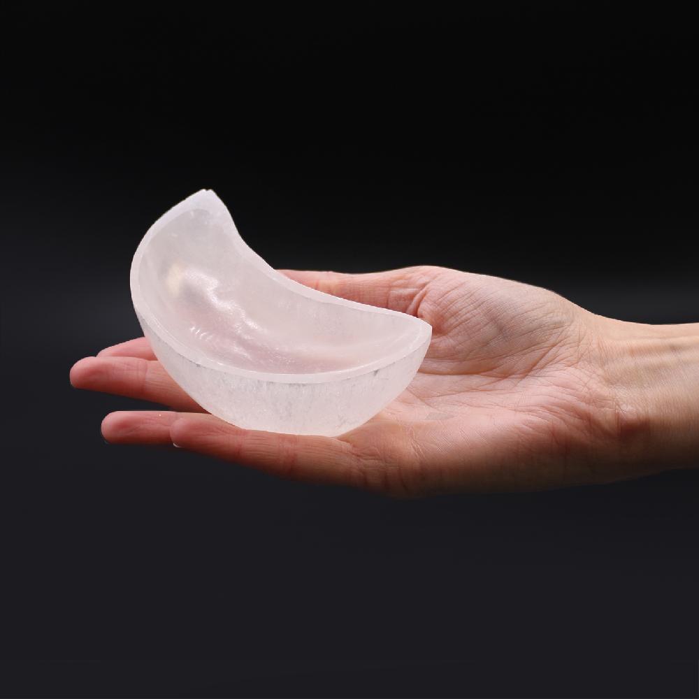 Ancient Wisdom Selenite Moon Bowl - 10cm