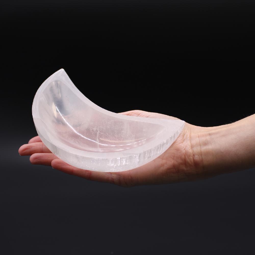 Ancient Wisdom Selenite Moon Bowl - 15cm