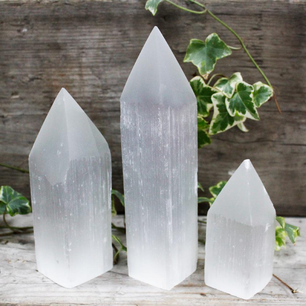 Ancient Wisdom Selenite Pencil Point Tower - 15 Cm