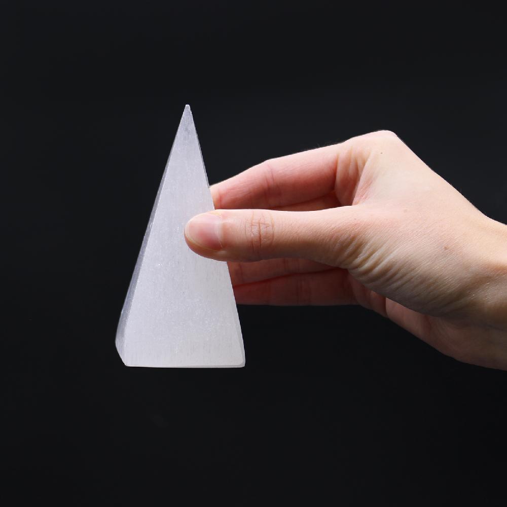 Ancient Wisdom Selenite Pyramid - 10 Cm