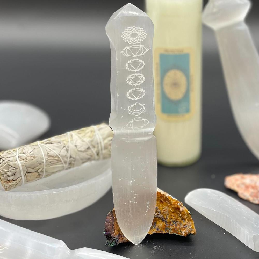 ancient wisdom Selenite Ritual Knife - Chakra