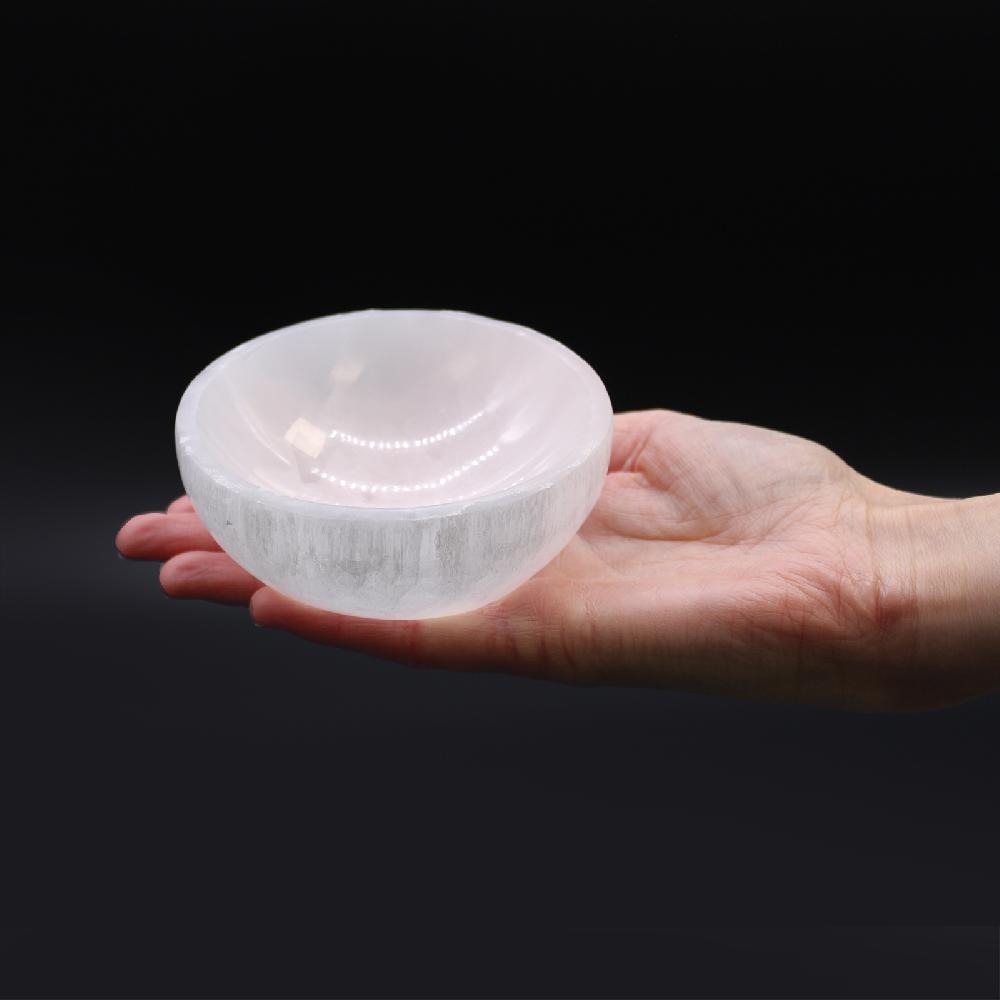 Ancient Wisdom Selenite Round Bowl - 10cm