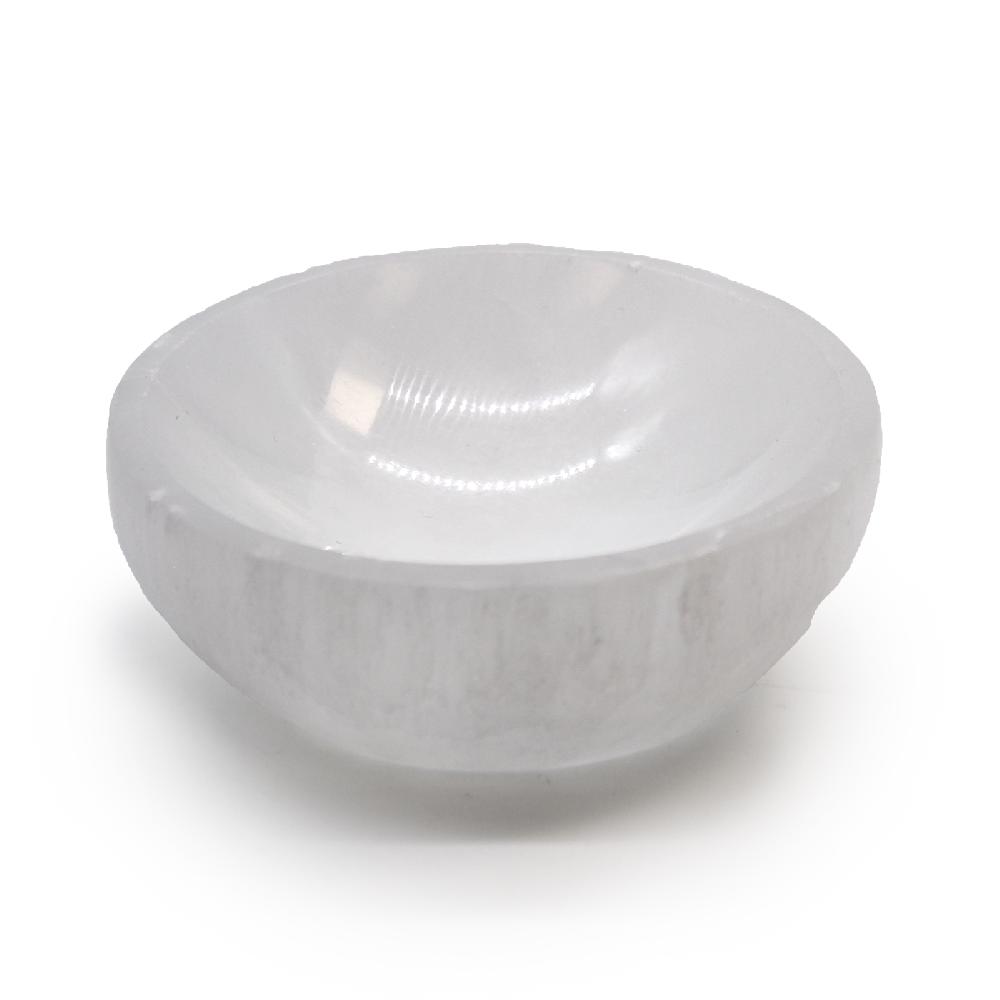 ancient wisdom Selenite Round Bowl - 10cm