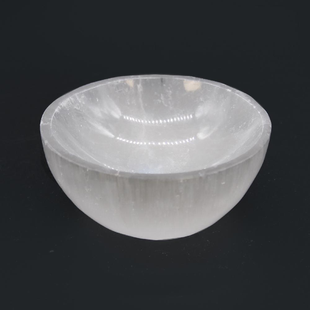 Ancient Wisdom Selenite Round Bowl - 8cm