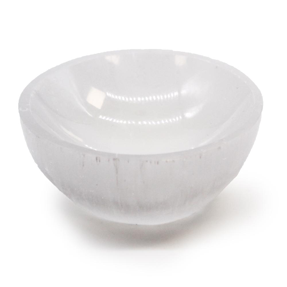 ancient wisdom Selenite Round Bowl - 8cm