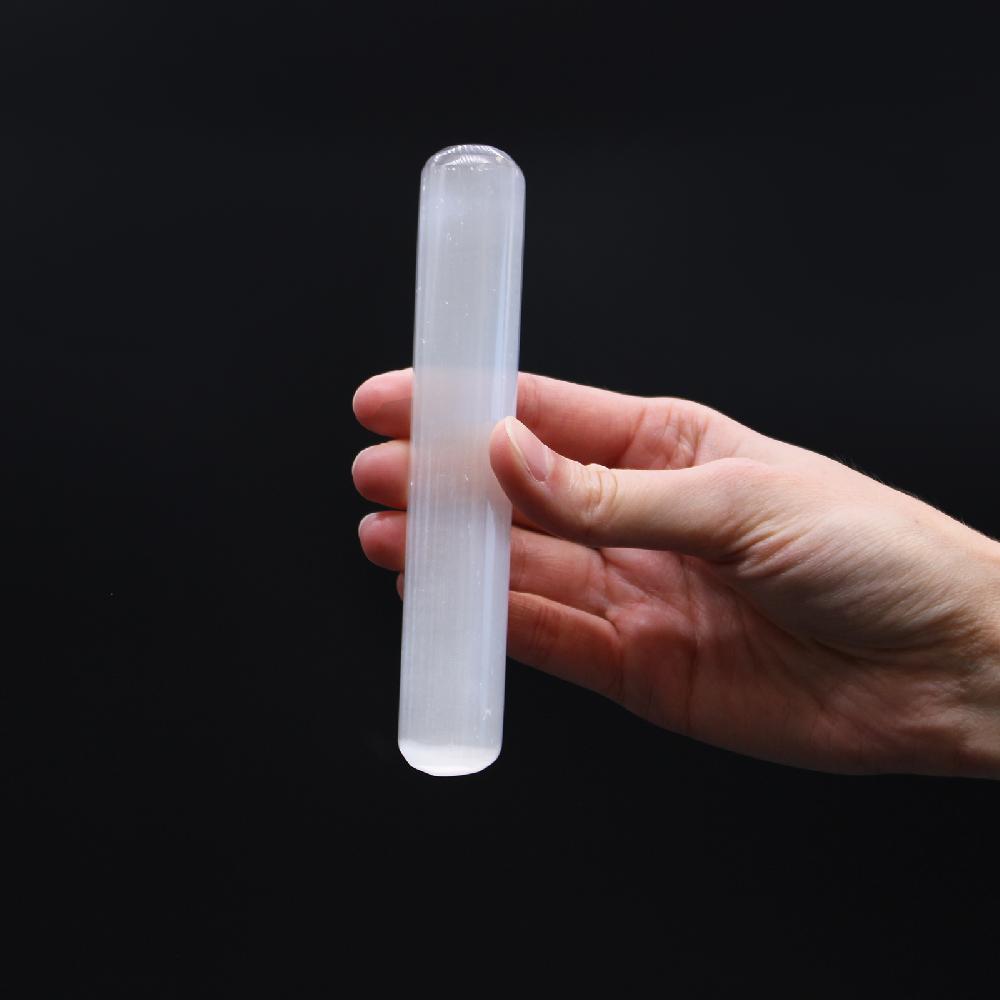 Ancient Wisdom Selenite Wand - 16 Cm (Round Both Ends)