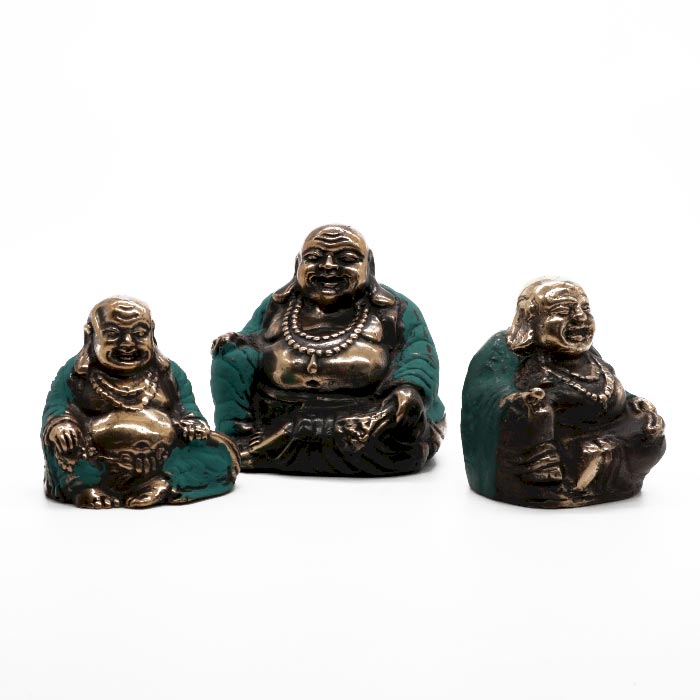 ancient wisdom Set of 3 - Happy Buddha's (asst sizes)