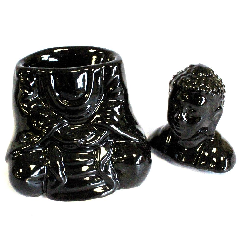 Ancient Wisdom Sitting Buddha Oil Burner - Black