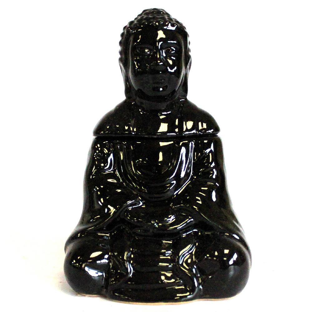ancient wisdom Sitting Buddha Oil Burner - Black