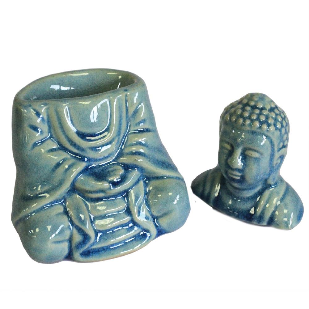 Ancient Wisdom Sitting Buddha Oil Burner - Blue