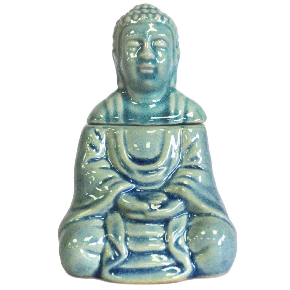 ancient wisdom Sitting Buddha Oil Burner - Blue
