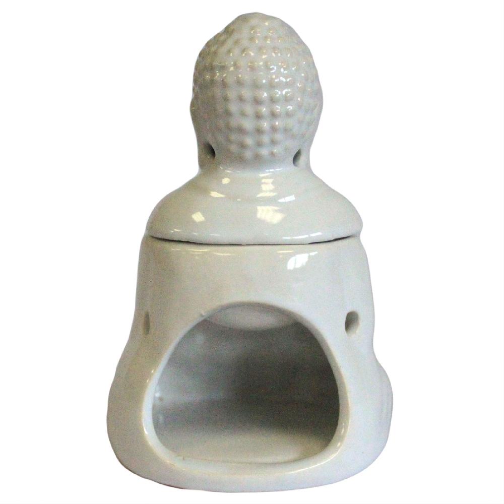 Ancient Wisdom Sitting Buddha Oil Burner - White